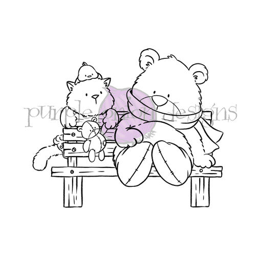 Purple Onion Designs Merry Bestie-Mas Unmounted Cling Stamp pod5032