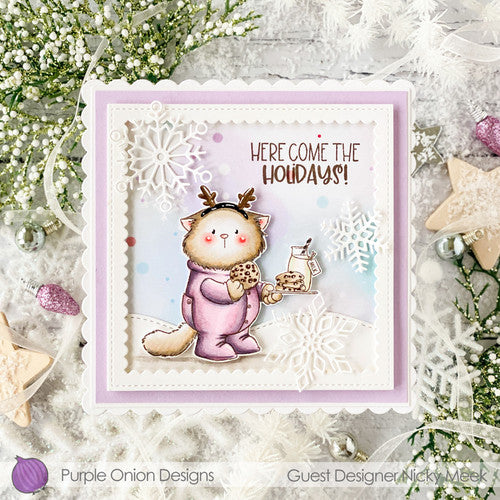 Purple Onion Designs Milk And Cookies Unmounted Cling Stamp pod5040 Nicky Meek Card