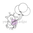Purple Onion Designs Mr. Corgi And Balloons Unmounted Cling Stamp pod5017