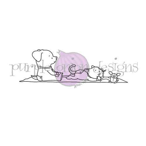 Purple Onion Designs Nighty Night Listeners Unmounted Cling Stamp pod6066