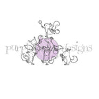 Purple Onion Designs Nutty Acrobats Unmounted Cling Stamp pod6061
