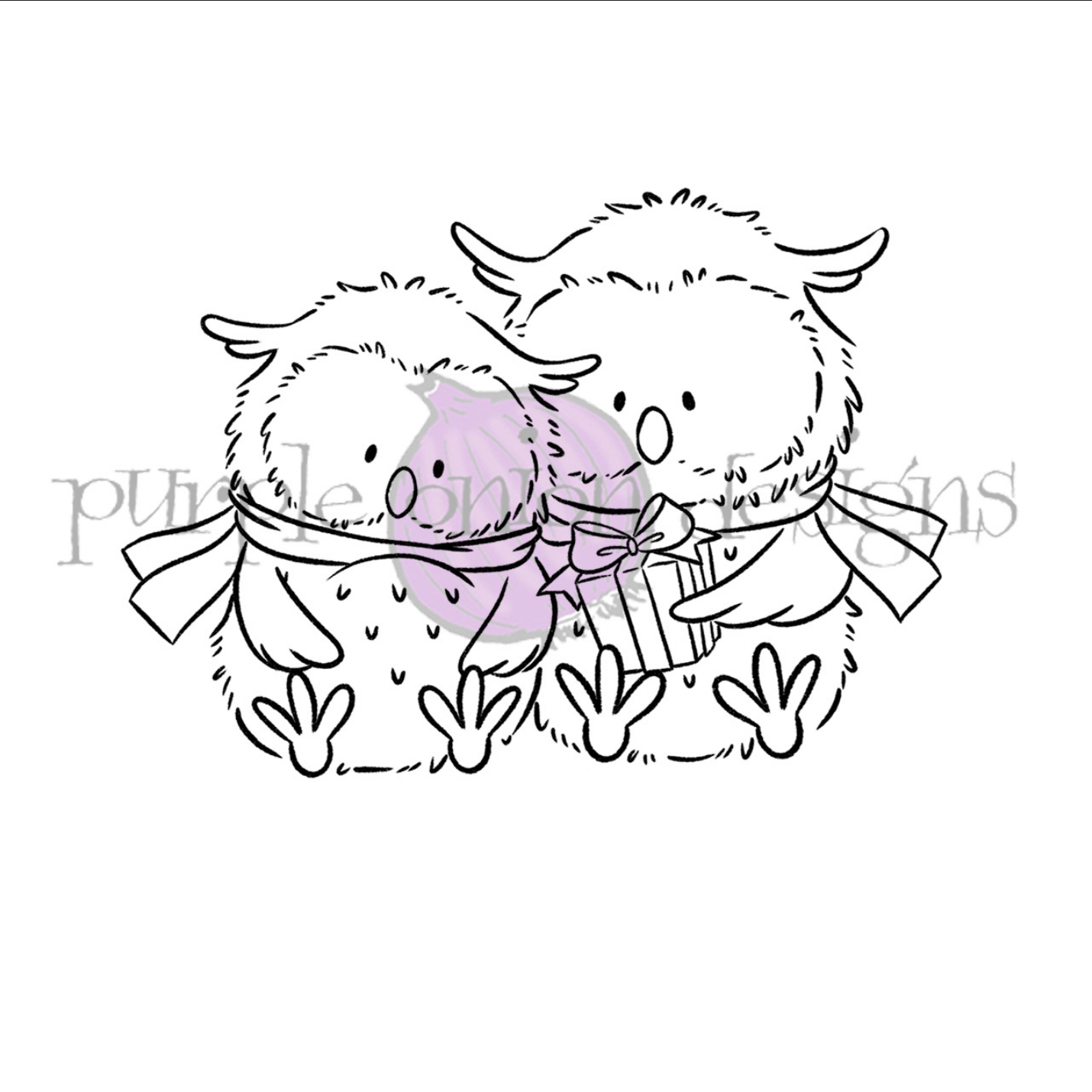 Purple Onion Designs Owlsome Christmas Unmounted Cling Stamp pod5063
