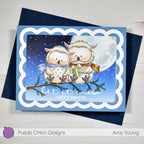 Purple Onion Designs Owlsome Christmas Unmounted Cling Stamp pod5063 Amy Young Card