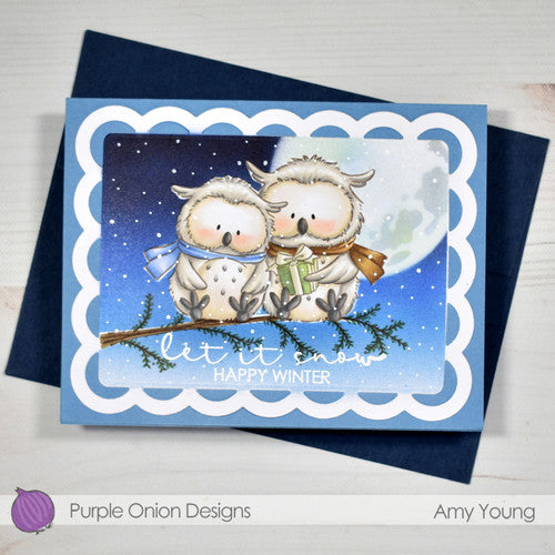 Purple Onion Designs Owlsome Christmas Unmounted Cling Stamp pod5063 Amy Young Card