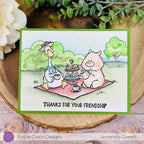 Purple Onion Designs Picnic Buddies Unmounted Cling Stamp pod5042 Thanks Card