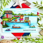 Purple Onion Designs Pier Unmounted Cling Stamp pod6036 Summer Lake Card