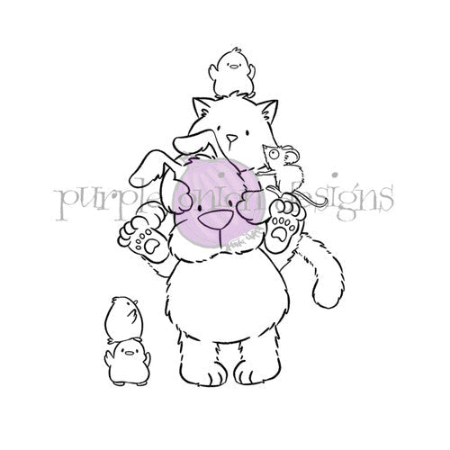 Purple Onion Designs Piggy Back Unmounted Cling Stamp pod5023