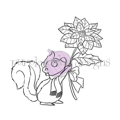 Purple Onion Designs Poinsettia Love Unmounted Cling Stamp pod5037