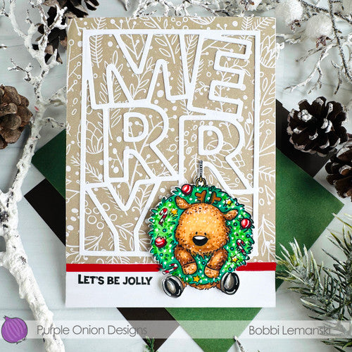 Purple Onion Designs Reindeer Wreath Bobbi Lemanski
