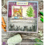 Purple Onion Designs Rockin' Around the Christmas Tree Unmounted Cling Stamp pod9039 Malgorzata Mazejko Card