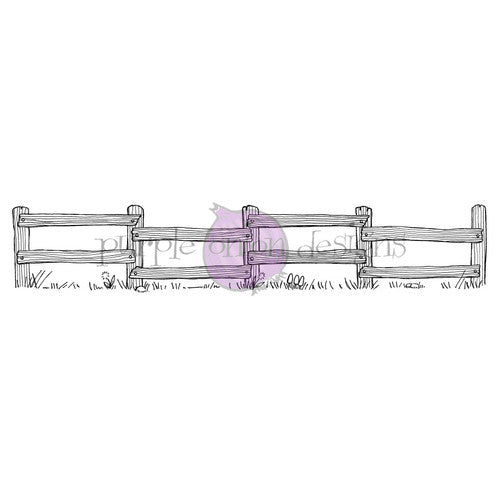 Purple Onion Designs Rustic Fence Unmounted Cling Stamp pod1384