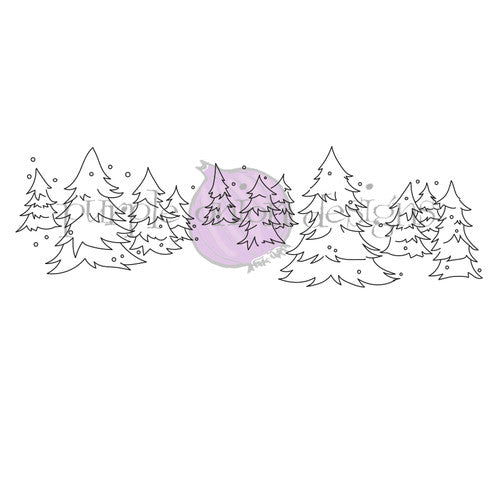 Purple Onion Designs Snowy Forest Unmounted Cling Stamp pod6030
