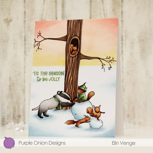 Purple Onion Designs Steve And Scarlett Unmounted Cling Stamp pod6019 Elin Venge Card