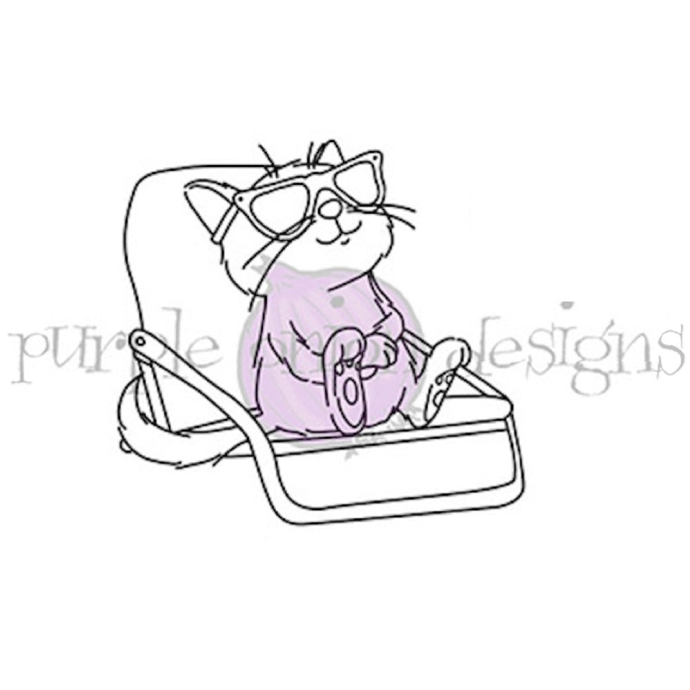 Purple Onion Designs Sunny Sunning Unmounted Cling Stamp pod6052