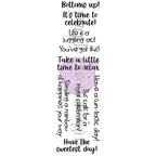 Purple Onion Designs Sunshine And Rainbows Sentiments Unmounted Cling Stamp Set pod9043