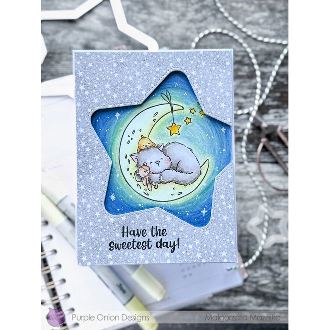 Purple Onion Designs Sweet Dreams Unmounted Cling Stamp pod5076 Have The Sweetest Day Card