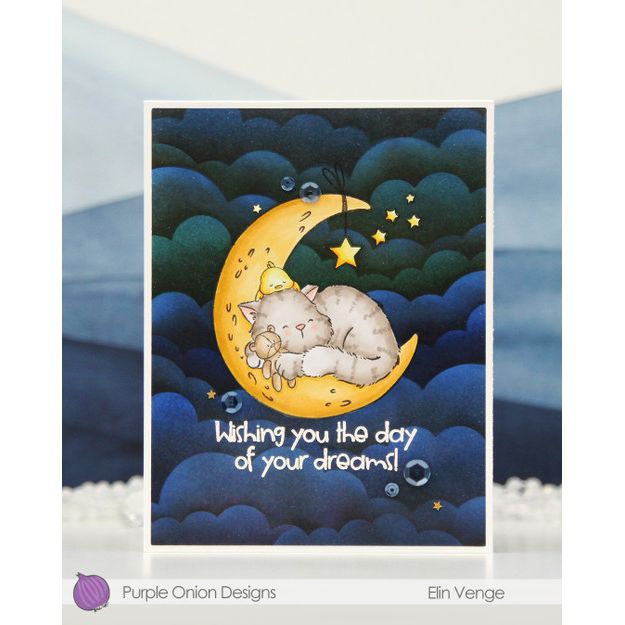 Purple Onion Designs Sweet Dreams Unmounted Cling Stamp pod5076 Wishing You The Day Of Your Dreams Card
