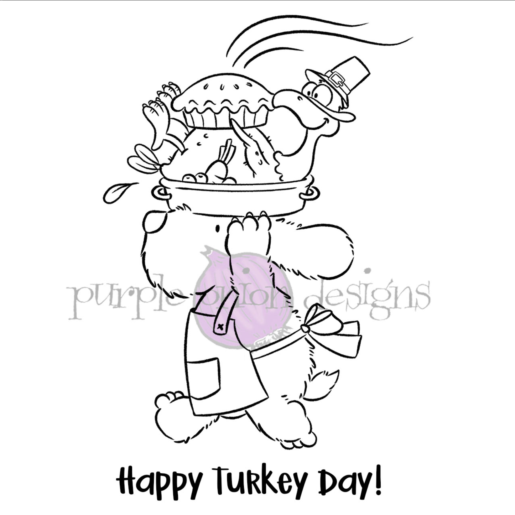 Purple Onion Designs Thanksgiving Is Here Unmounted Cling Stamp pod5058