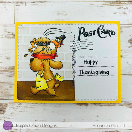 Purple Onion Designs Thanksgiving Is Here Unmounted Cling Stamp pod5058 Amanda Garrett Card
