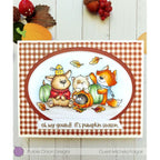 Purple Onion Designs Tofu And Friends Autumn Greetings Unmounted Cling Stamp pod5053 Michela Folgori Card
