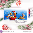 Purple Onion Designs Tofu And Friends Happy Sleigh Unmounted Cling Stamp pod5065 Rachel Alvarado