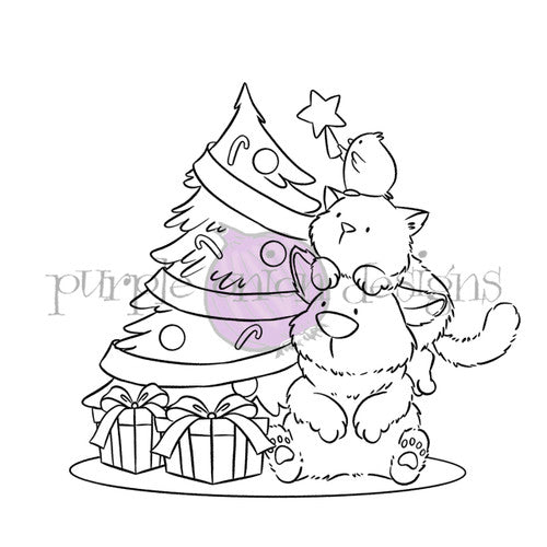 Purple Onion Designs Tofu And Friends Trim-a-Tree Unmounted Cling Stamp pod5036