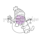 Purple Onion Designs Tofu And The Snowman Unmounted Cling Stamp pod5004