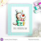 Purple Onion Designs Tofu Birthday Wishes Unmounted Cling Stamp pod5049 Cat Card