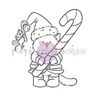 Purple Onion Designs Tofu Candy Cane Wishes Unmounted Cling Stamp pod5068