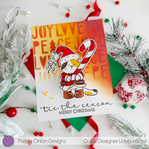 Purple Onion Designs Tofu Candy Cane Wishes Unmounted Cling Stamp pod5068 Lidya Wirani