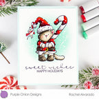 Purple Onion Designs Tofu Candy Cane Wishes Unmounted Cling Stamp pod5068 Rachel Alvarado