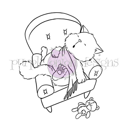 Purple Onion Designs Tofu Exhausted Unmounted Cling Stamp pod5080