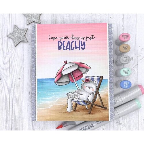 Purple Onion Designs Tofu Time to Relax Unmounted Cling Stamp pod5026 Beach Card