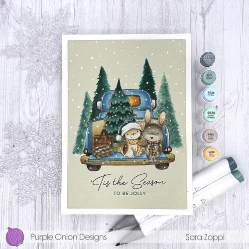 Purple Onion Designs Trixi And Cuddles Unmounted Cling Stamp pod1426 Sara Zoppi Card