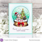 Purple Onion Designs Very Merry Snowglobe Unmounted Cling Stamp pod5069 Rachel Alvarado