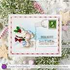 Purple Onion Designs Vintage Postcard Set Add-On Unmounted Cling Stamp pod9028 Christmas Letter