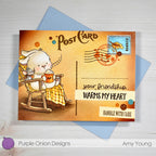 Purple Onion Designs Warm And Cozy Cocoa Wishes Unmounted Cling Stamp pod5057 Amy Young Postcard
