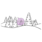 Purple Onion Designs Winter Trees Background Unmounted Cling Stamp pod5011