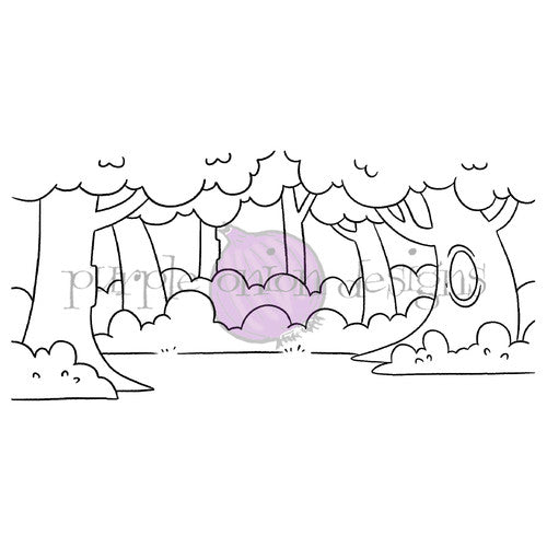 Purple Onion Designs Woodsy Background Unmounted Cling Stamp pod5074