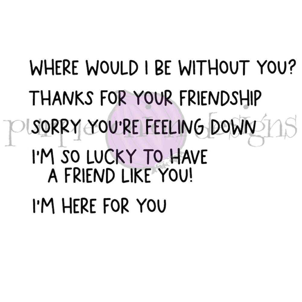 Purple Onion Designs You And I Sentiments Unmounted Cling Stamp pod9035