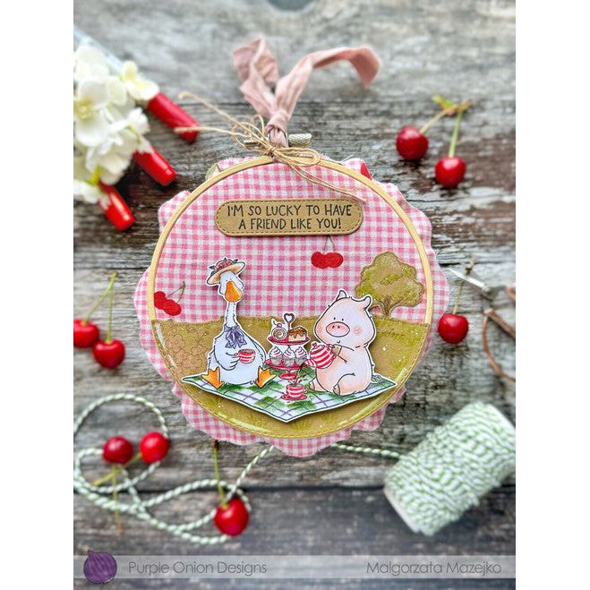 Purple Onion Designs You And I Sentiments Unmounted Cling Stamp pod9035 Lucky Friendship