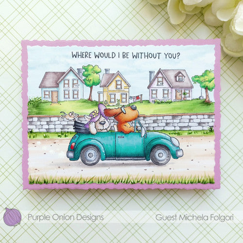 Purple Onion Designs You And I Sentiments Unmounted Cling Stamp pod9035 Road Trip Card