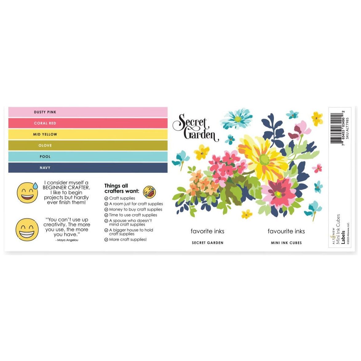 Altenew Mini Ink Cubes Label Set Deco Garden alt7985