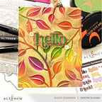 Altenew Playful Leaves 3D Embossing Folder alt8474 hello
