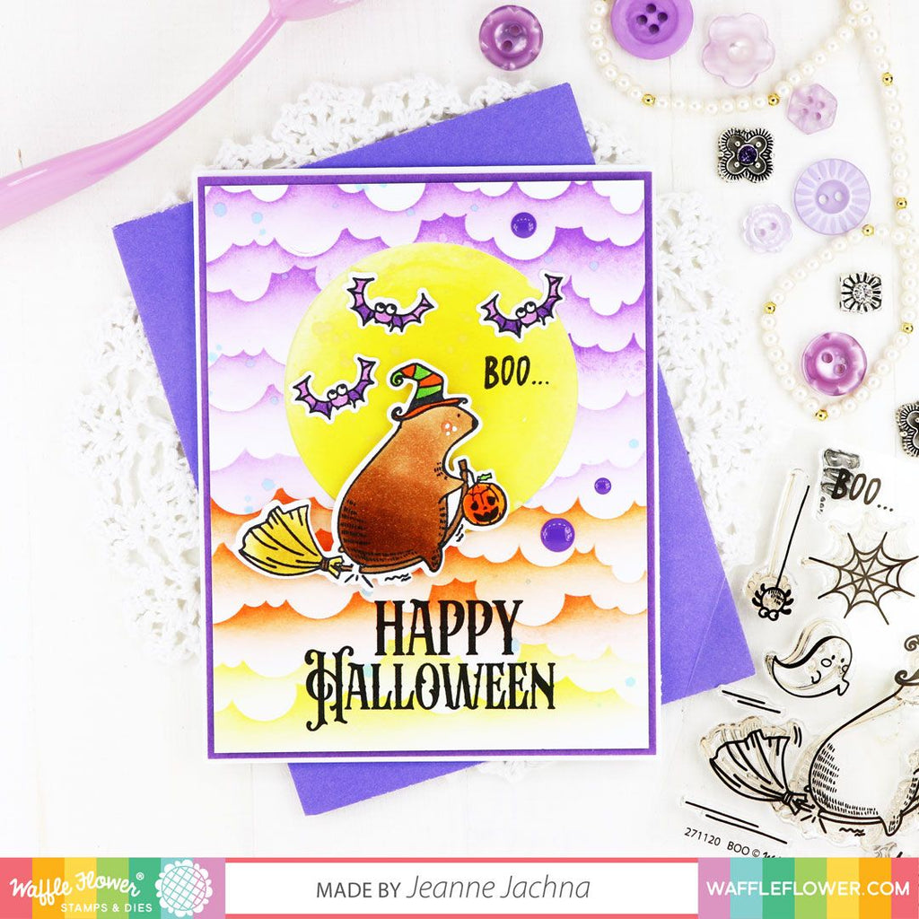 Waffle Flower Boo Clear Stamps 271120 happy halloween