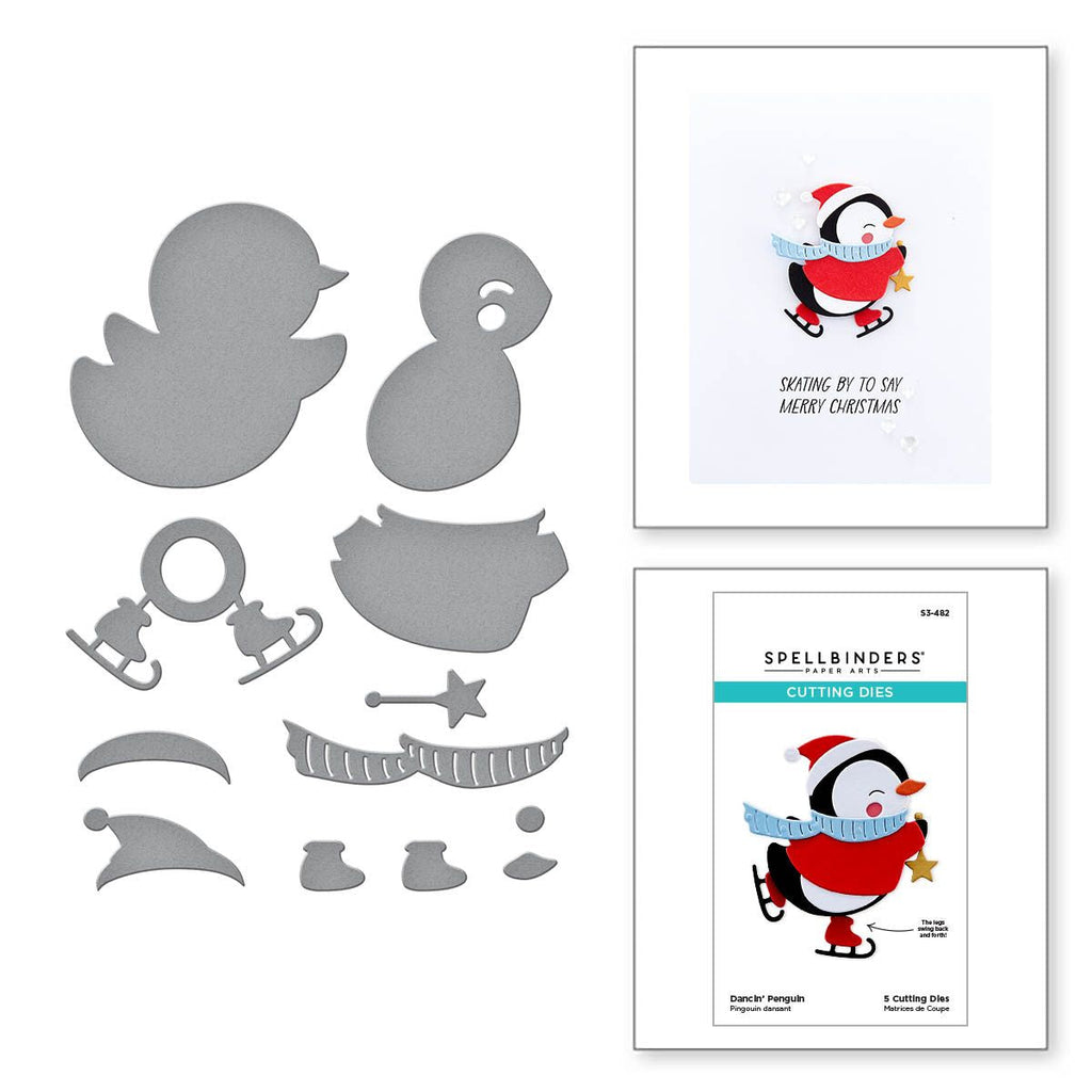 s3-482 Spellbinders Dancin' Penguin Etched Dies product image