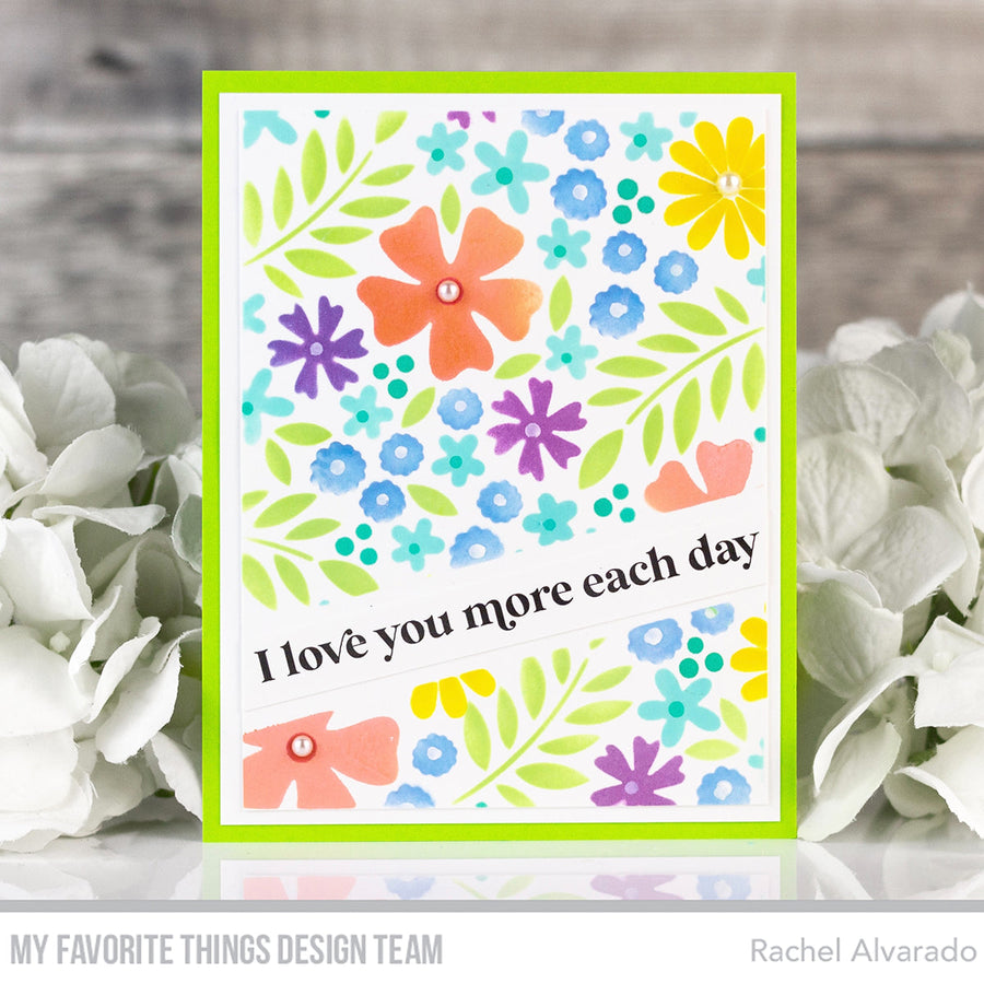 My Favorite Things Diagonal High/Low Strip Smart Mask Stencil st196 I love you more each day | color-code:alt2
