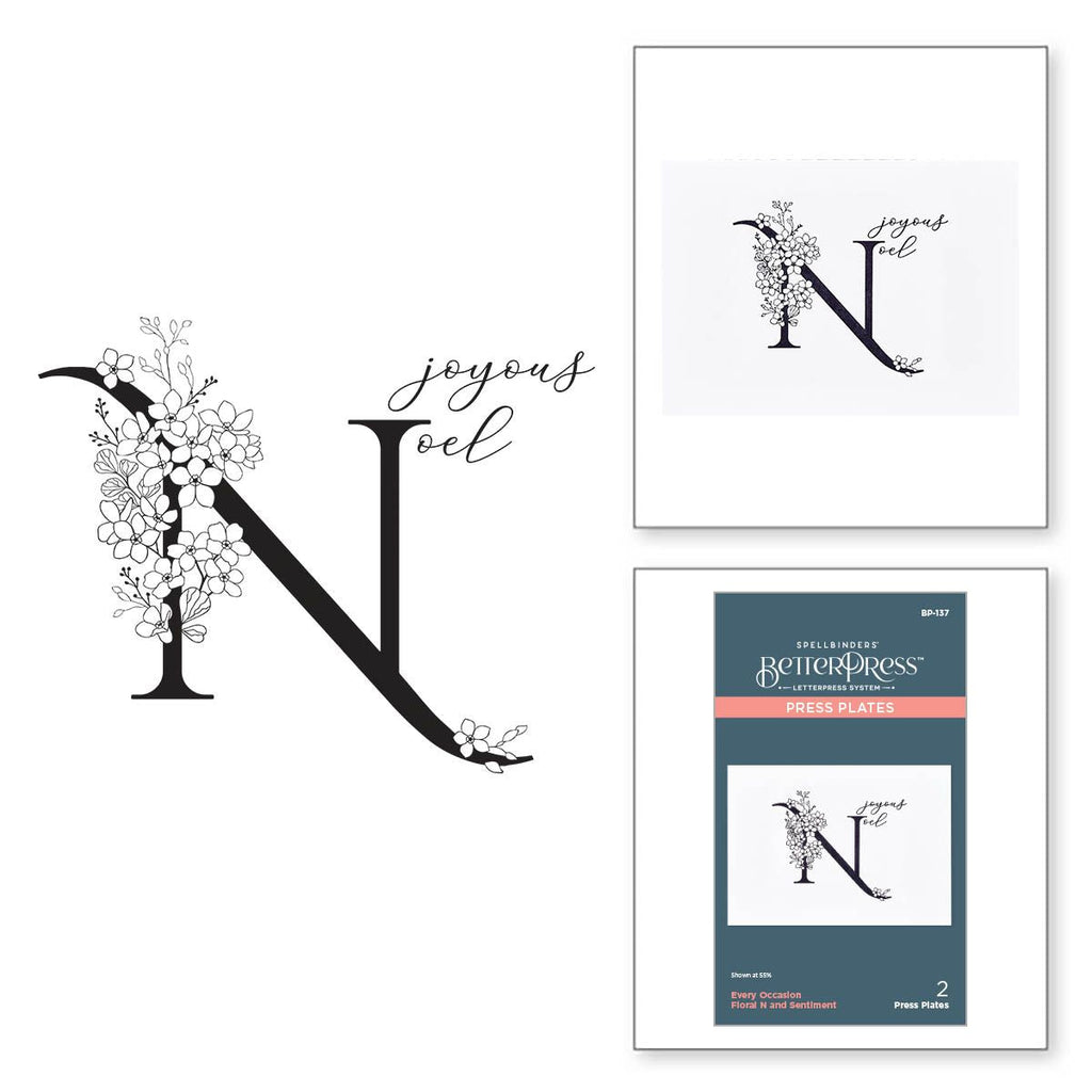 bp-137 Spellbinders Floral N and Sentiment Press Plates product image