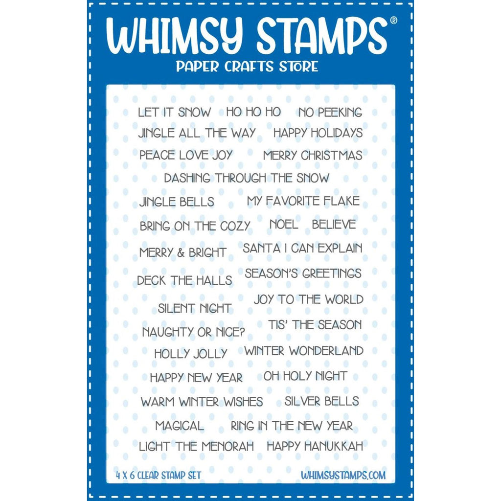 Whimsy Stamps Simple Sentiment Strips Holidays Clear Stamps cwsd465