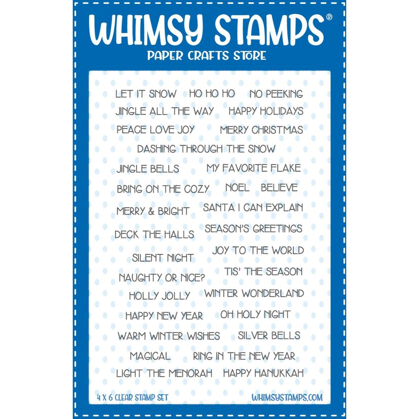 Whimsy Stamps Simple Sentiment Strips Holidays Clear Stamps cwsd465